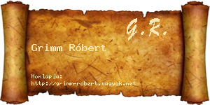 Grimm Róbert névjegykártya